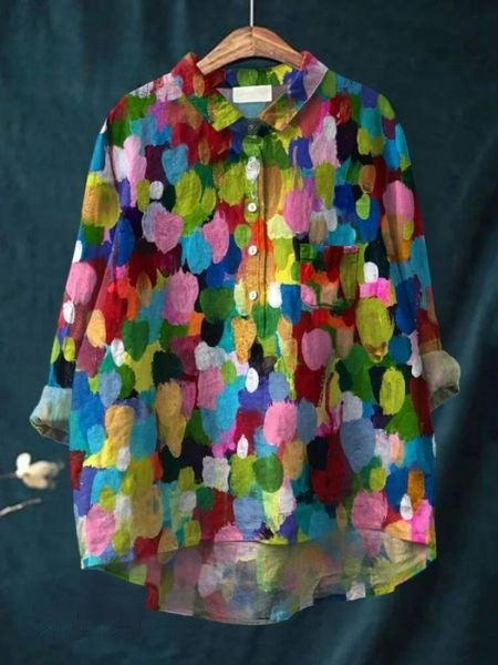 Bella | Dames Bloemen Knoop Voorkant Zak Blouse