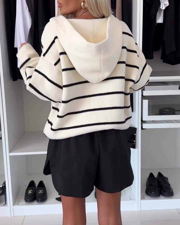 Gestreifter™ Gestrickter Pullover | Lockere Passform | Neutral und Zeitlos