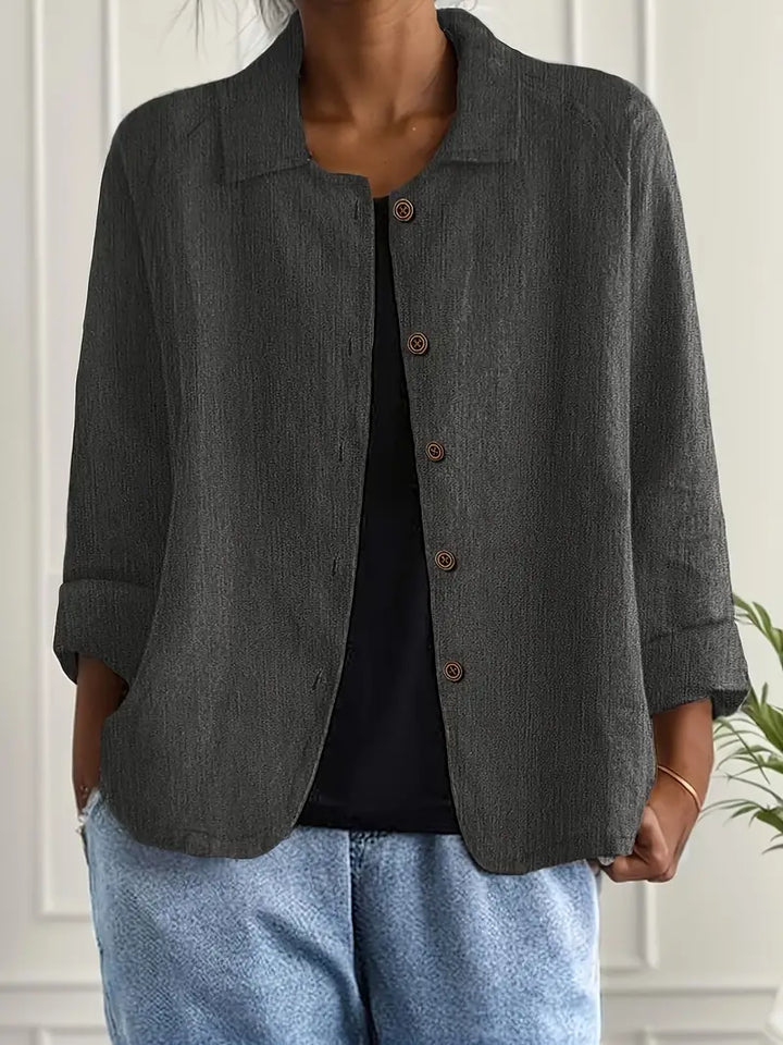 Chloe | Damen Lässige Leichte Jacke mit Knopfleiste vorne