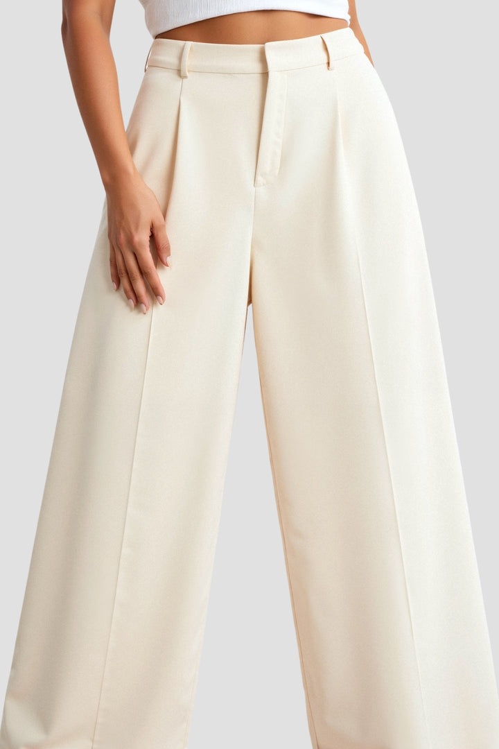 Elegante damesbroek met wijde snit en plooien