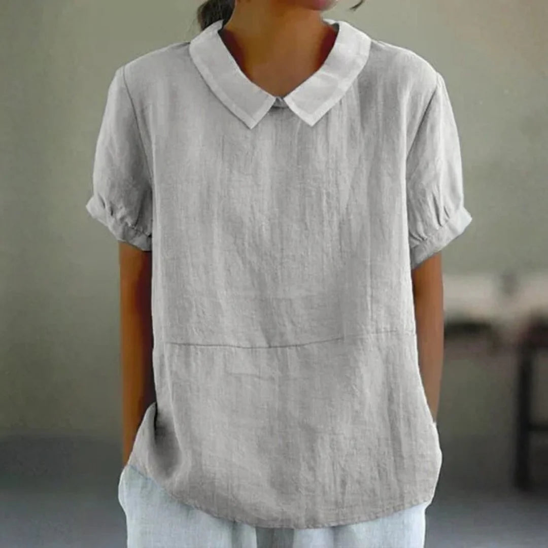 Alexis | Dames Linnen Peter Pan Kraag Blouse