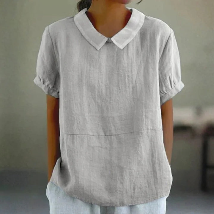Alexis | Dames Linnen Peter Pan Kraag Blouse