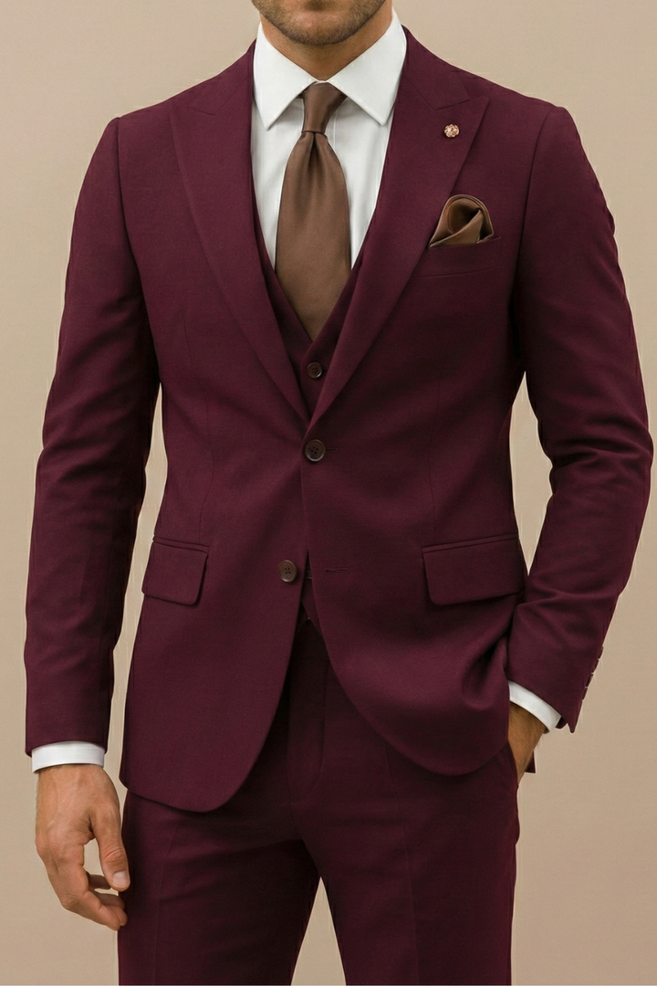 Stephen| Herren Eleganter Dreiteiliger Slim-Fit-Anzug