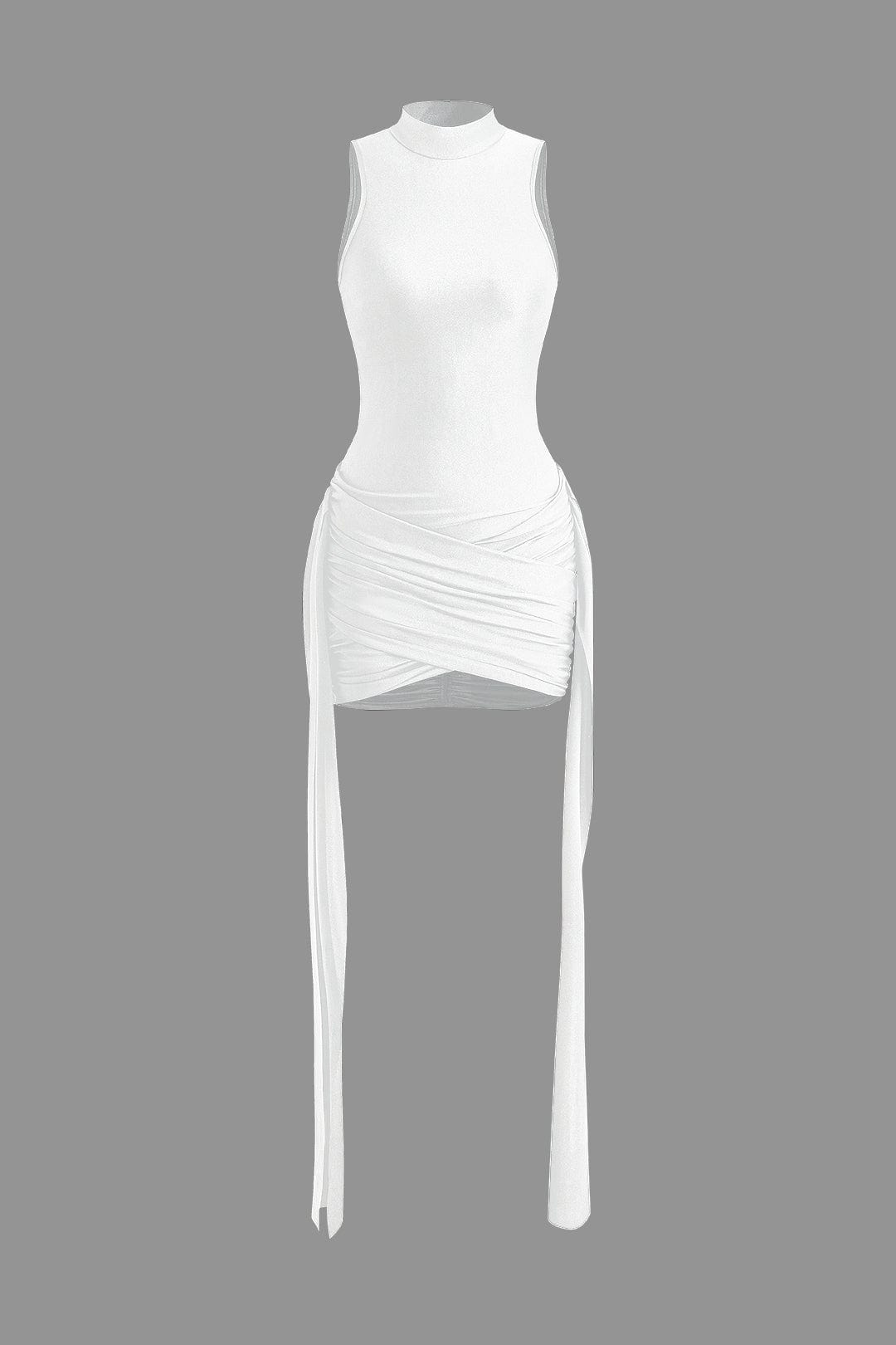 Vera | Elegante High-Neck Bodycon Minijurk met Drapering