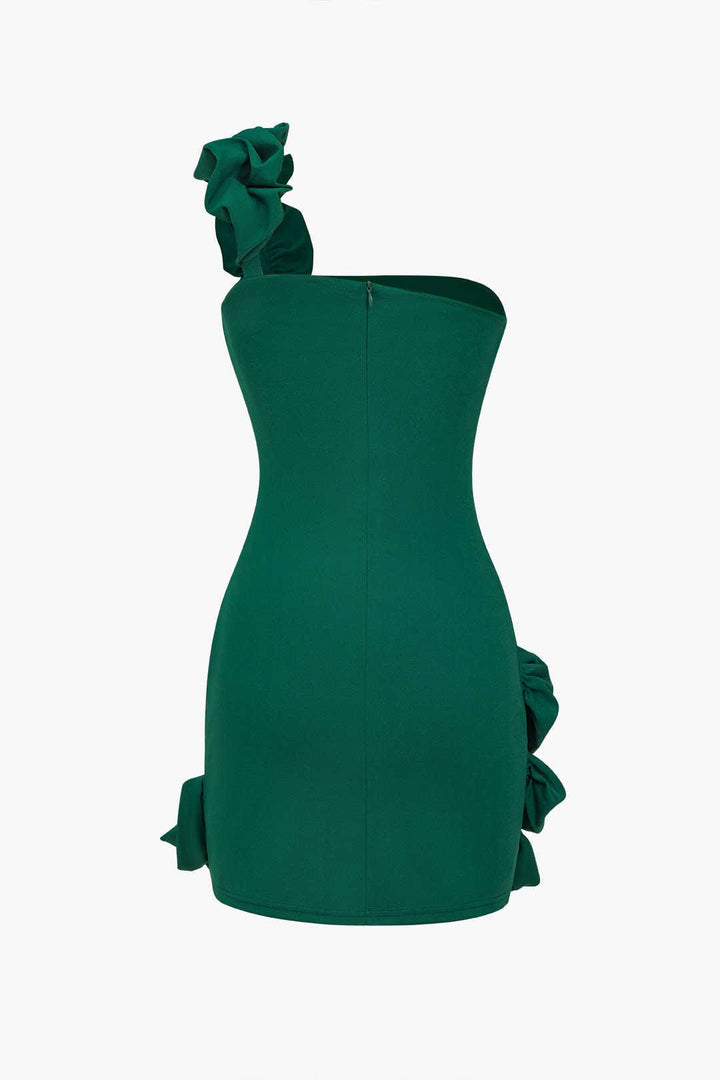 Valeria | One-Shoulder Bodycon Rimpeljurk – Elegante verfijning met een speelse touch