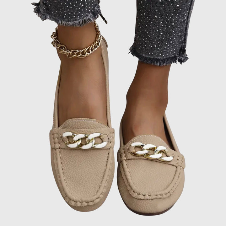 Jessica | Dames Kettingdetail Instap Loafers