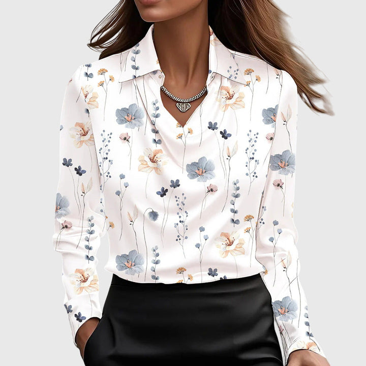 Athena | Dames Top met Watervalhals en Lange Mouwen