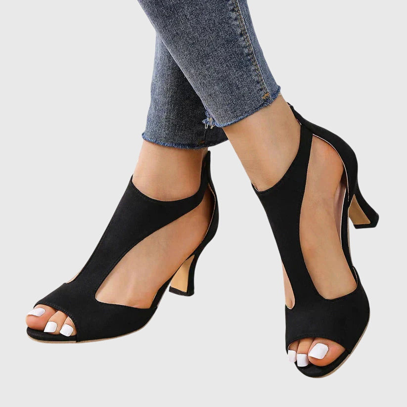 Valentina | Dames Cut-Out Peep-Toe Hak Sandalen