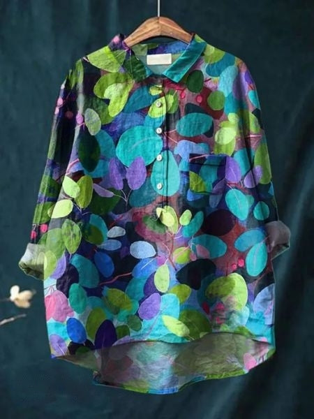 Bella | Dames Bloemen Knoop Voorkant Zak Blouse