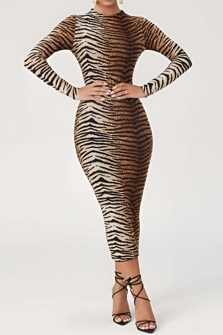 Leona | Elegante Leopard-Print Midikleed – Wild & Stijlvol