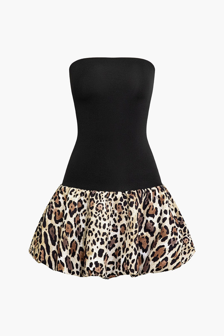 Sophia | Bandeau-Minikleed met Luipaardprint – Wild & Verleidelijk