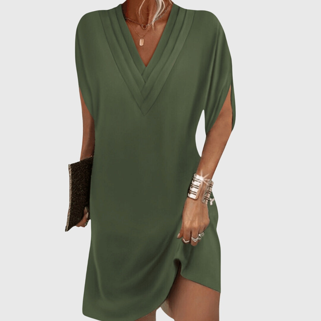 Angelica | Dames V-Hals Losse Mini Jurk