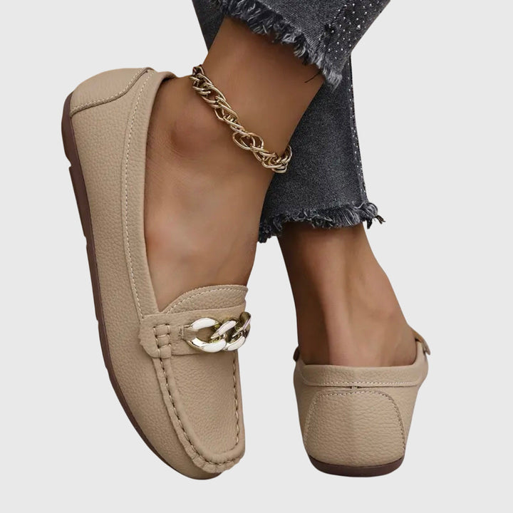Jessica | Dames Kettingdetail Instap Loafers