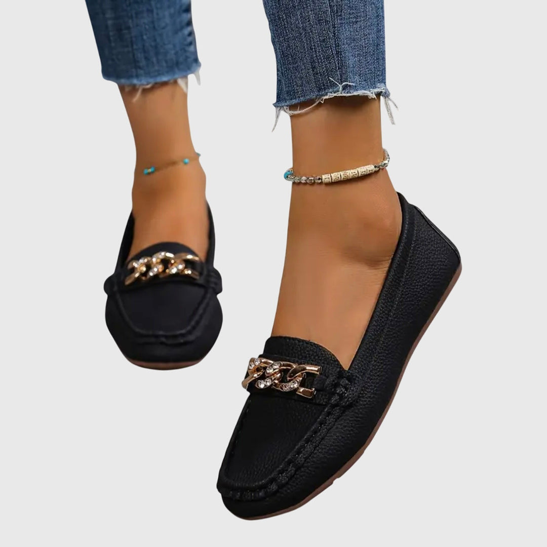 Jessica | Dames Kettingdetail Instap Loafers