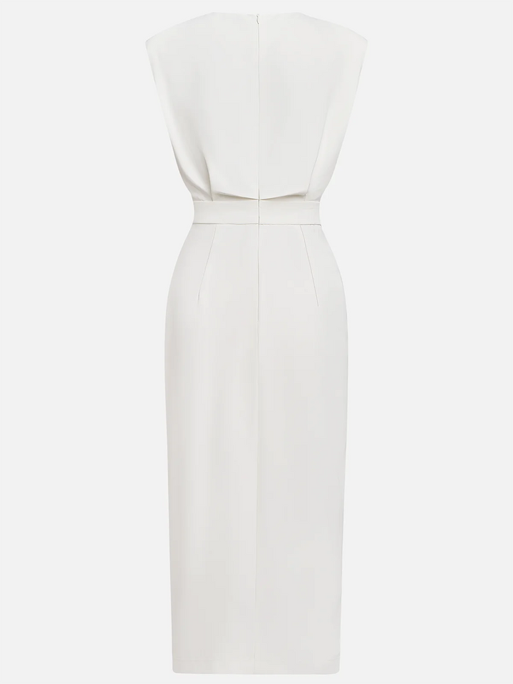 Emma | Damen Ärmelloses Midikleid mit Knopfdetail
