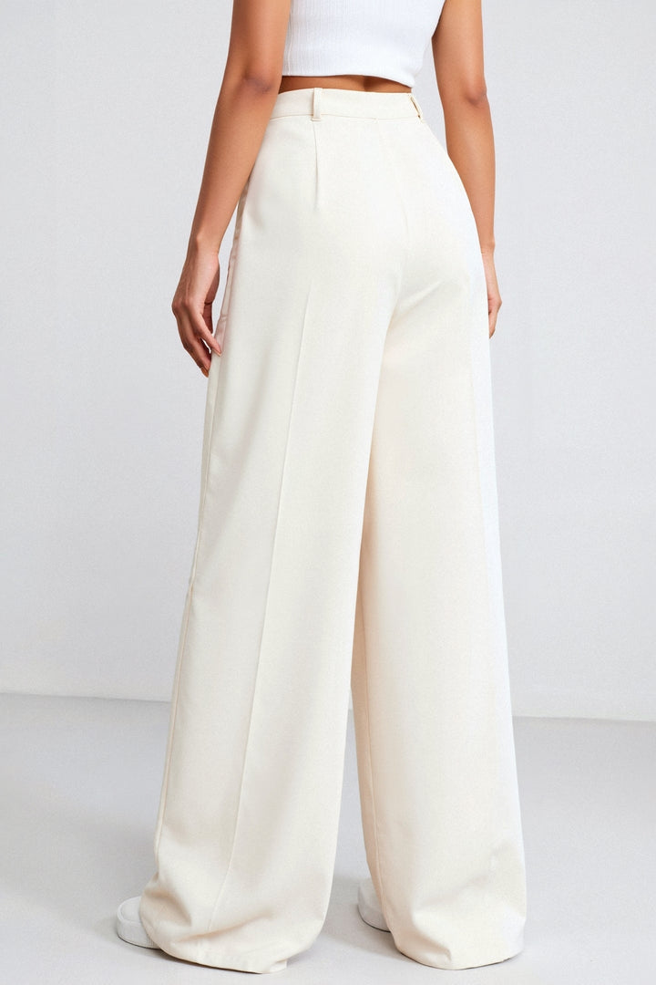 Elegante damesbroek met wijde snit en plooien