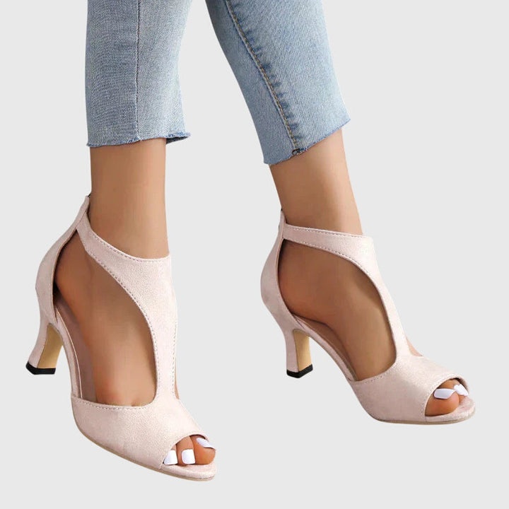 Valentina | Dames Cut-Out Peep-Toe Hak Sandalen