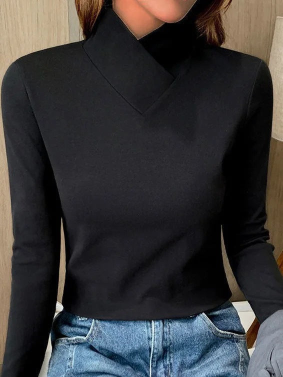 Veerle™ Elegantes Top mit asymmetrischem Kragen