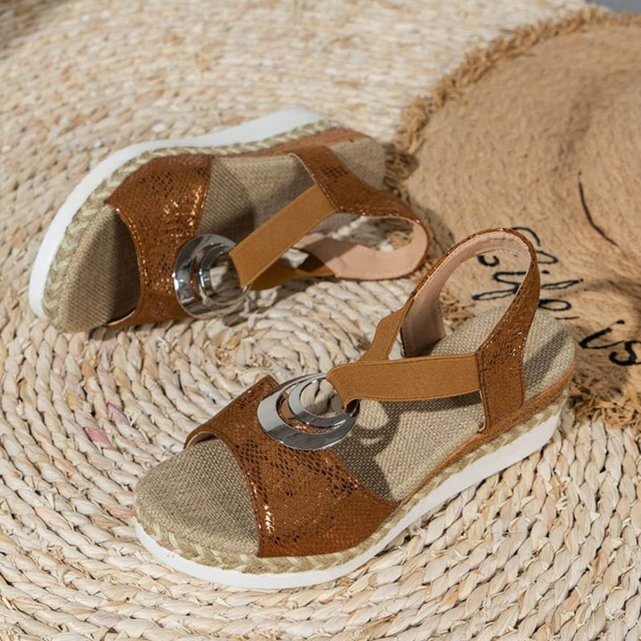 Sophia | Damen Plateau Ringriemen Sandalen