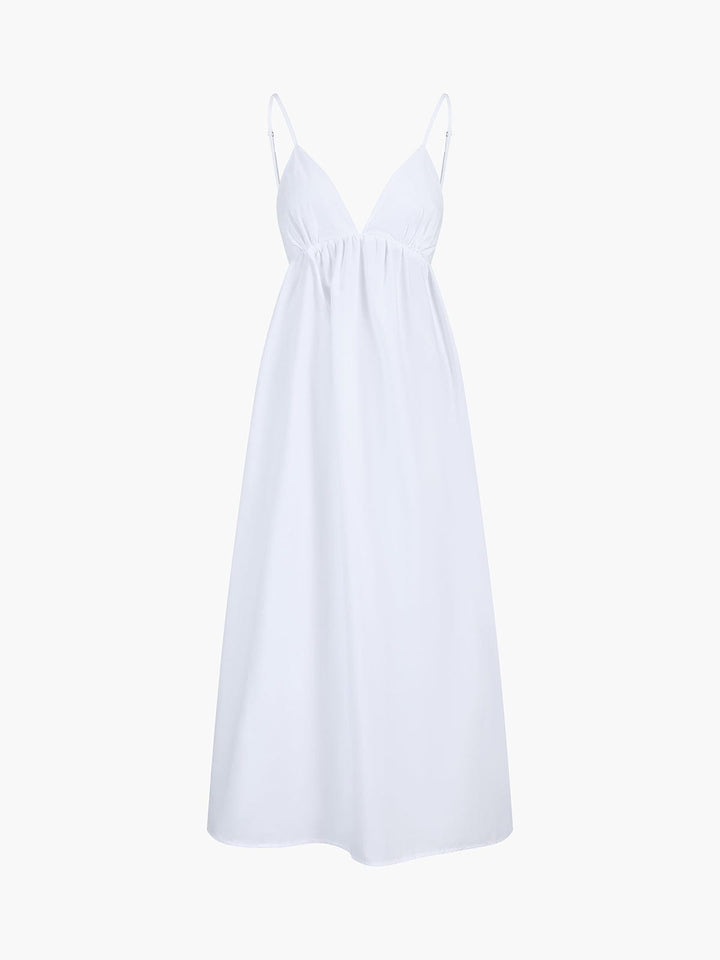 Elena | Rugloos Maxi-jurk met Cut-Out – Tijdloze Zomer-Elegantie