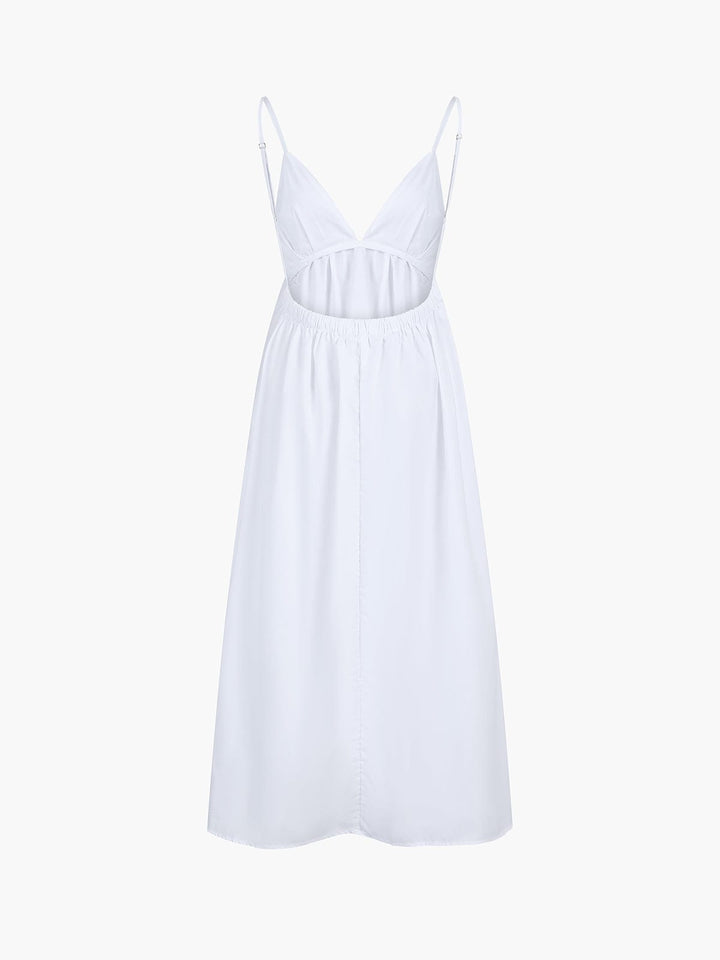 Elena | Rugloos Maxi-jurk met Cut-Out – Tijdloze Zomer Elegantie