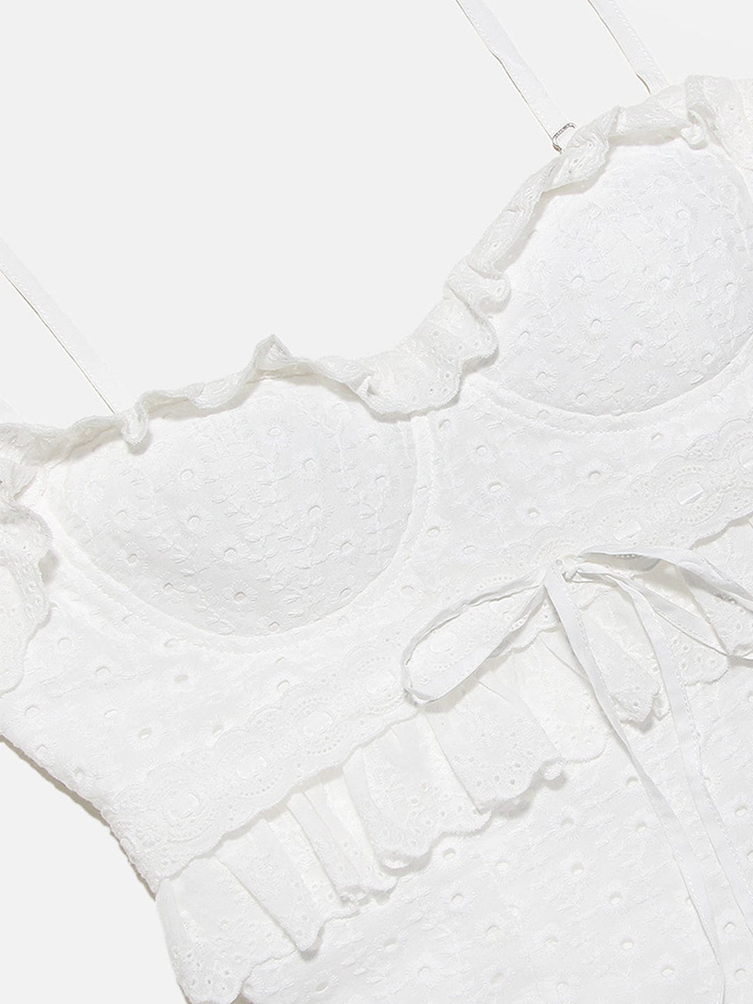 Hanna | Romantische kantjurk met ruches – Feminine elegantie in wit