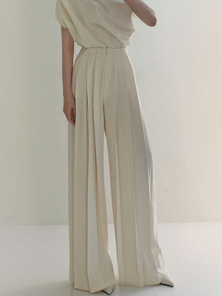 Plissé Hoge Taille Wijde Pantalon Voor Modieuze Vrouwen – Elegant Design, Comfortabele Pasvorm & Ideaal Voor Zowel Dagelijks Gebruik Als Speciale Gelegenheden.