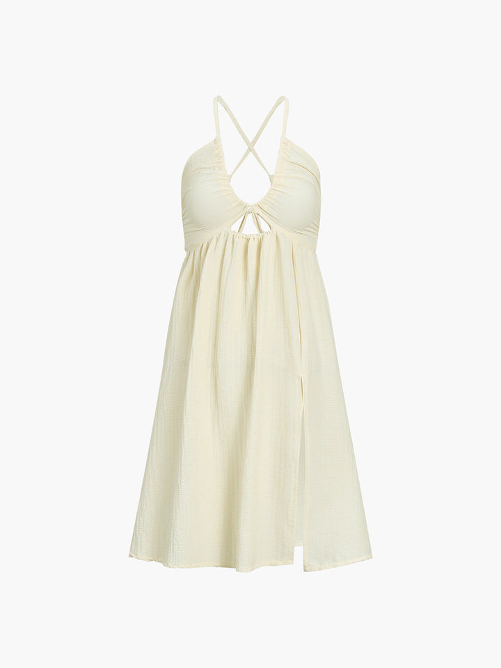 Hadley | Luchtige Midi-jurk met Cut-Out, Spaghettibandjes en Hoge Split
