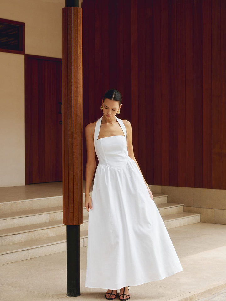 Charlotte | A-Linien Halter-Maxikleid – Sommerliche Raffinesse
