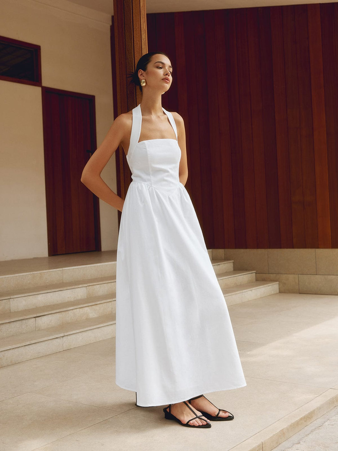 Charlotte | A-Linien Halter-Maxikleid – Sommerliche Raffinesse