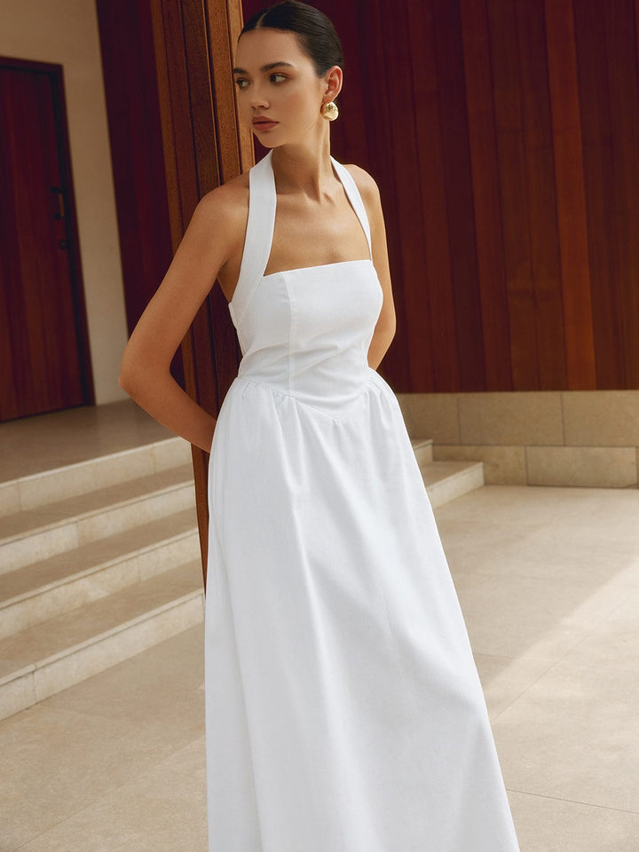 Charlotte | A-Linien Halter-Maxikleid – Sommerliche Raffinesse