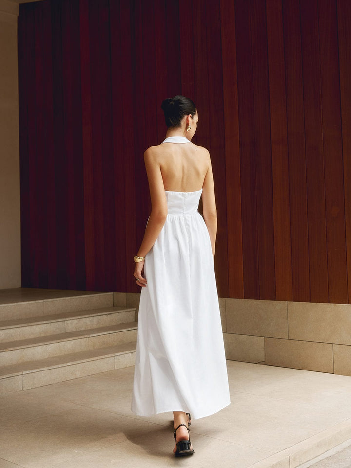 Charlotte | A-Linien Halter-Maxikleid – Sommerliche Raffinesse