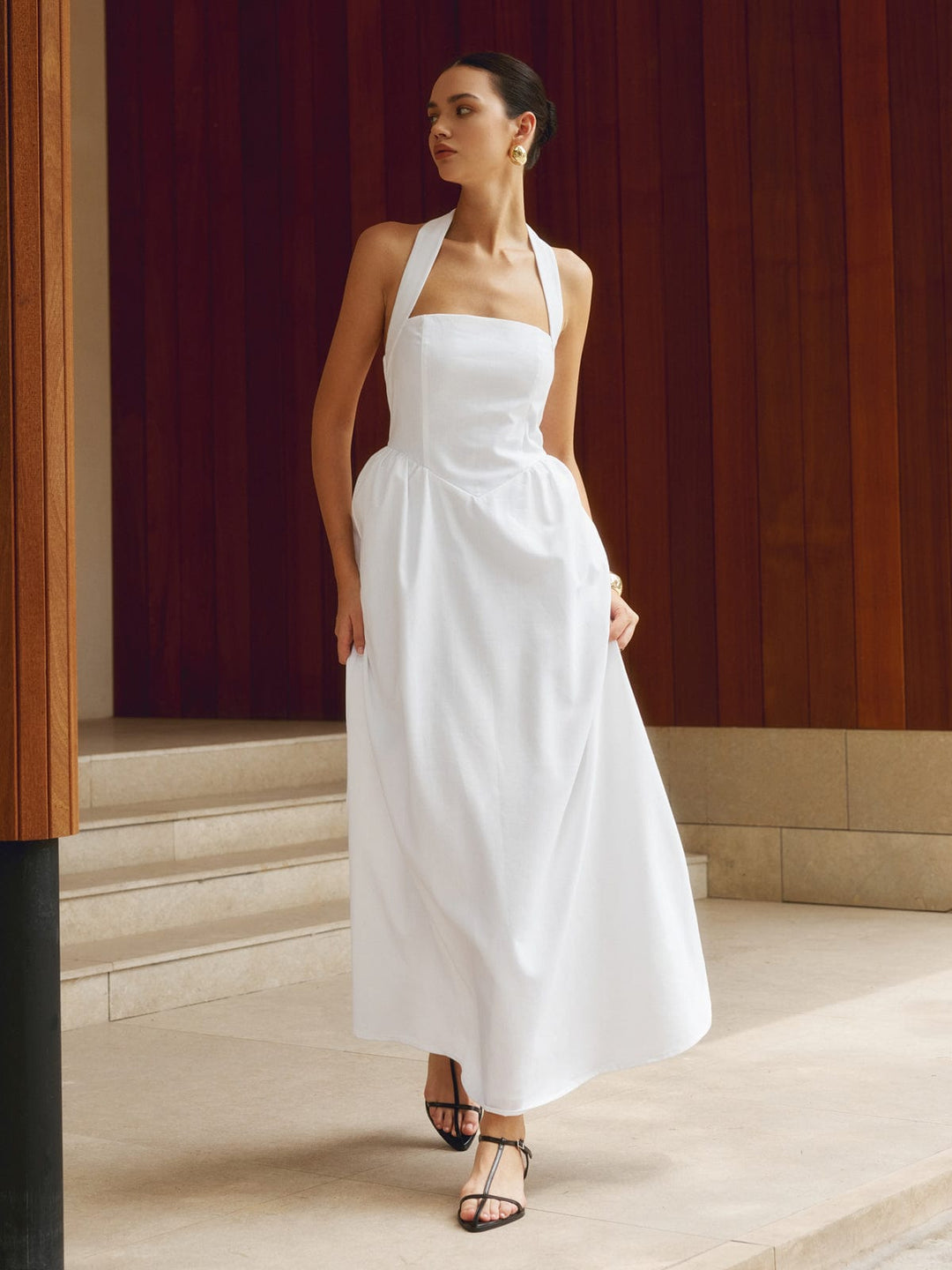 Charlotte | A-Linien Halter-Maxikleid – Sommerliche Raffinesse