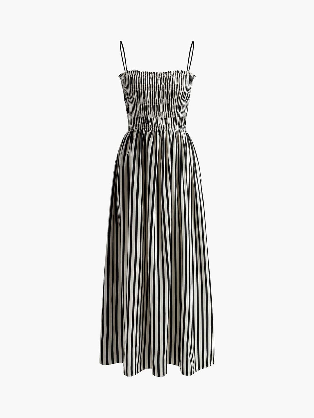 Miriam | Elegantes Sommerkleid mit Streifenmuster & Smok-Oberteil