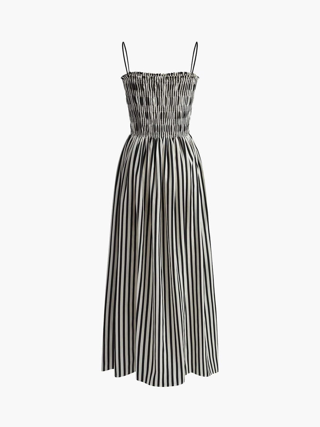 Miriam | Elegantes Sommerkleid mit Streifenmuster & Smok-Oberteil