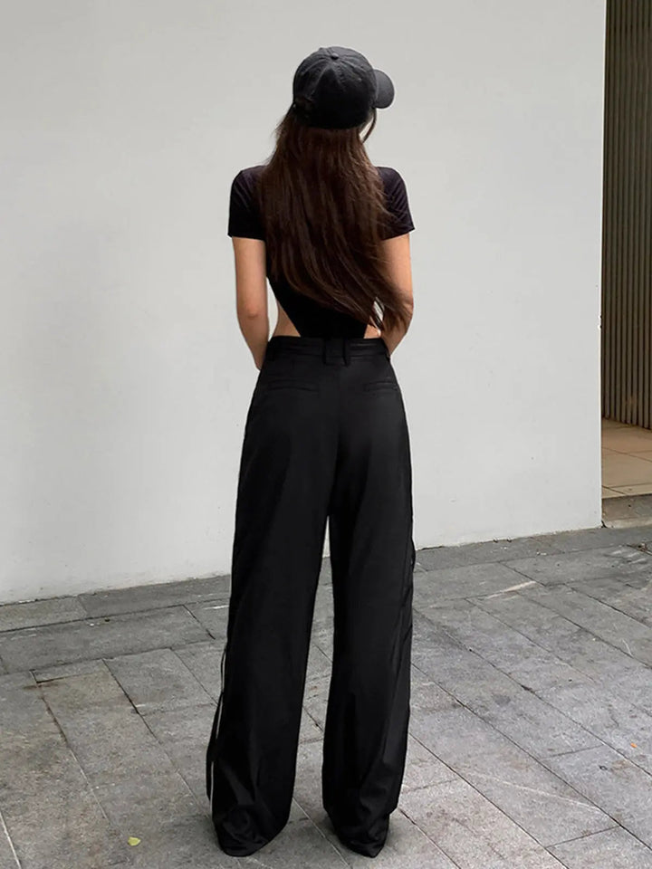 Viola | Joggingbroek met wijde pijpen en gedurfde zijstreep-detail