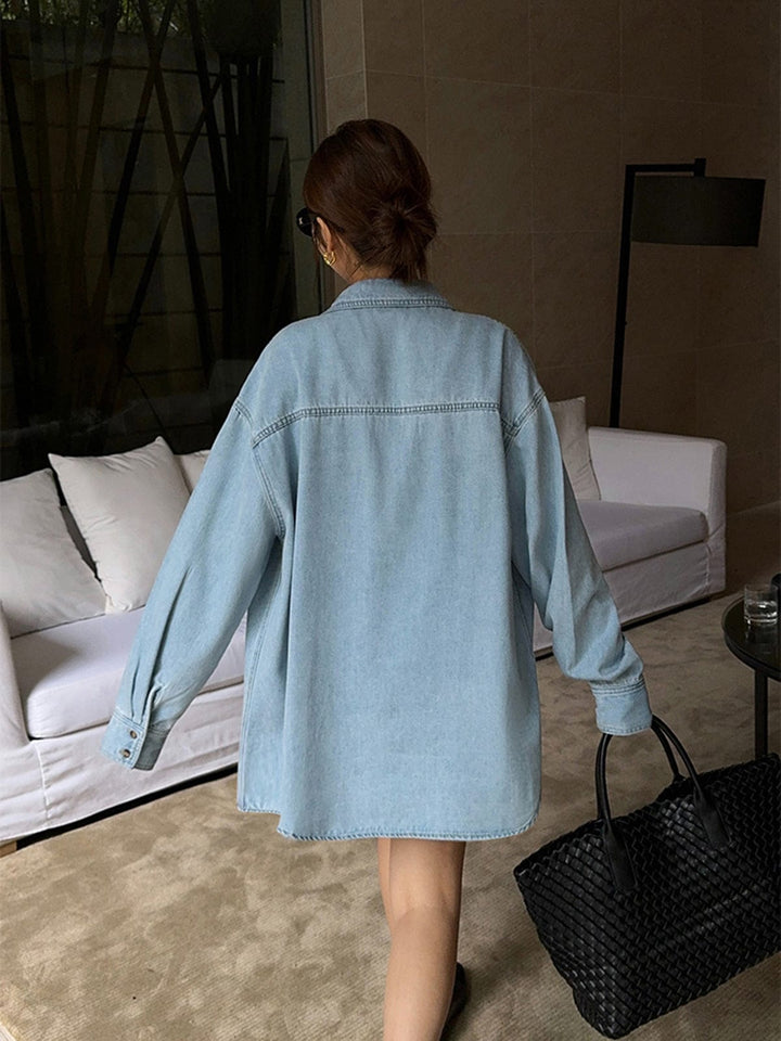 Emma | Oversized Jeansblouse – Comfort en Stijl