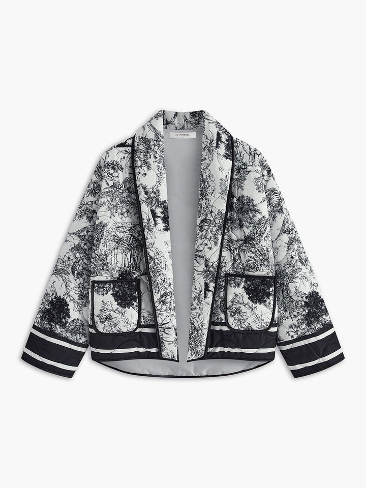 Lichte zomerjack met kunstzinnige print – Elegantie ontmoet comfort