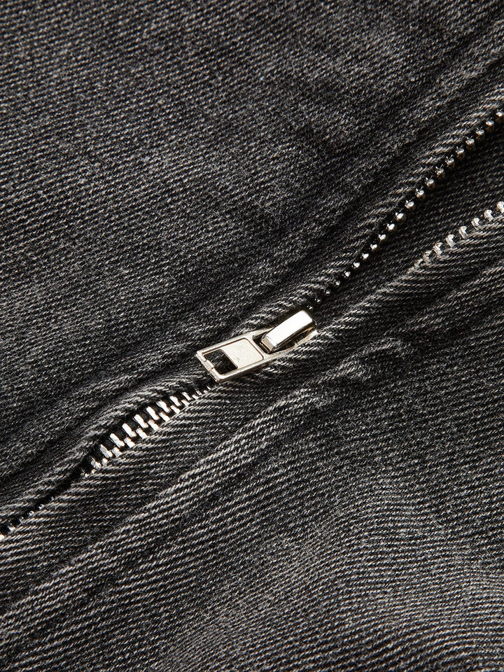 Lara | Schwarze Cropped Bikerjacke aus Denim – Für den ultimativen Rock-Chic Look