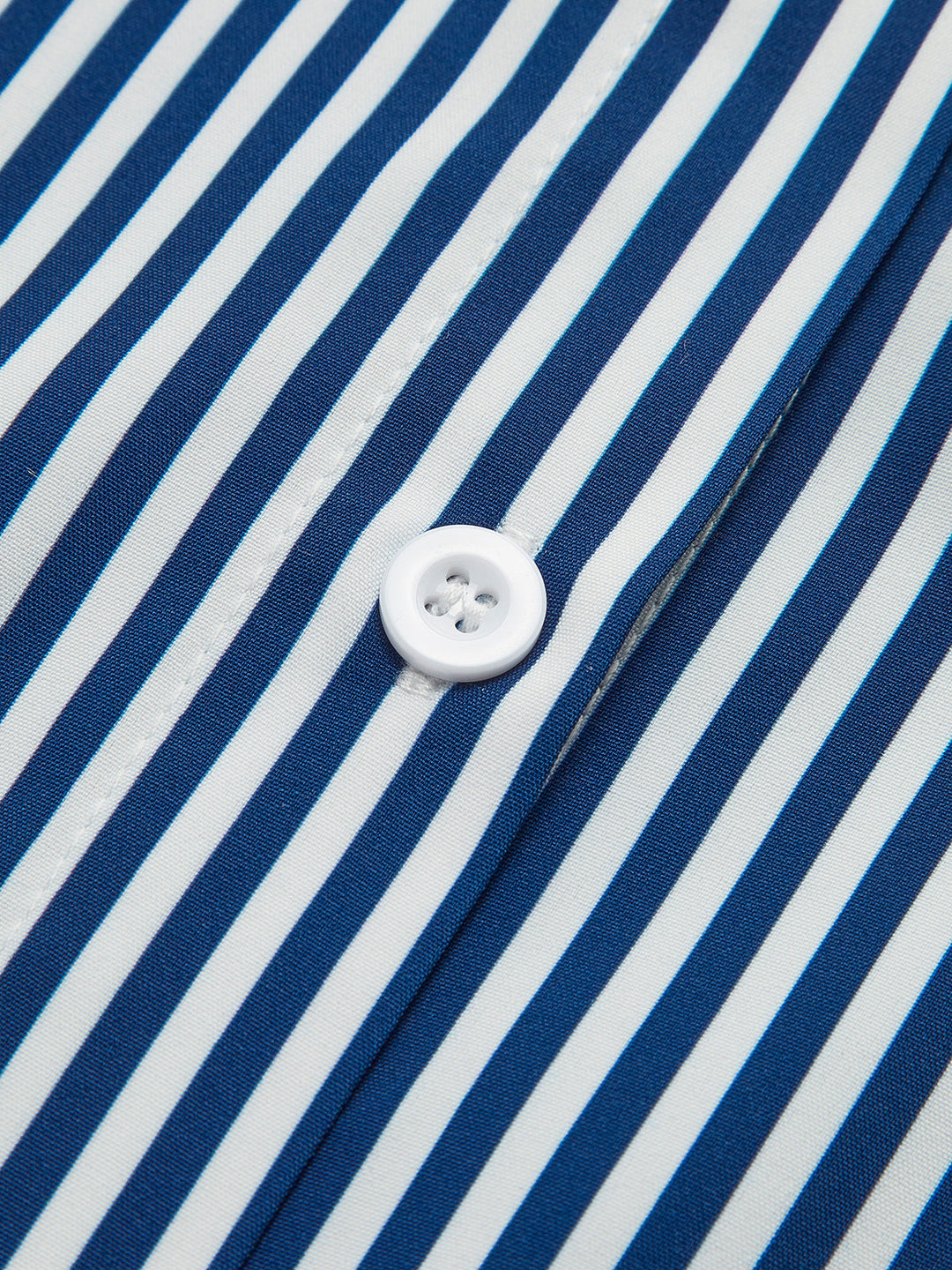 Gestreepte Damesblouse in Marineblauw met Uitlopende Mouwen