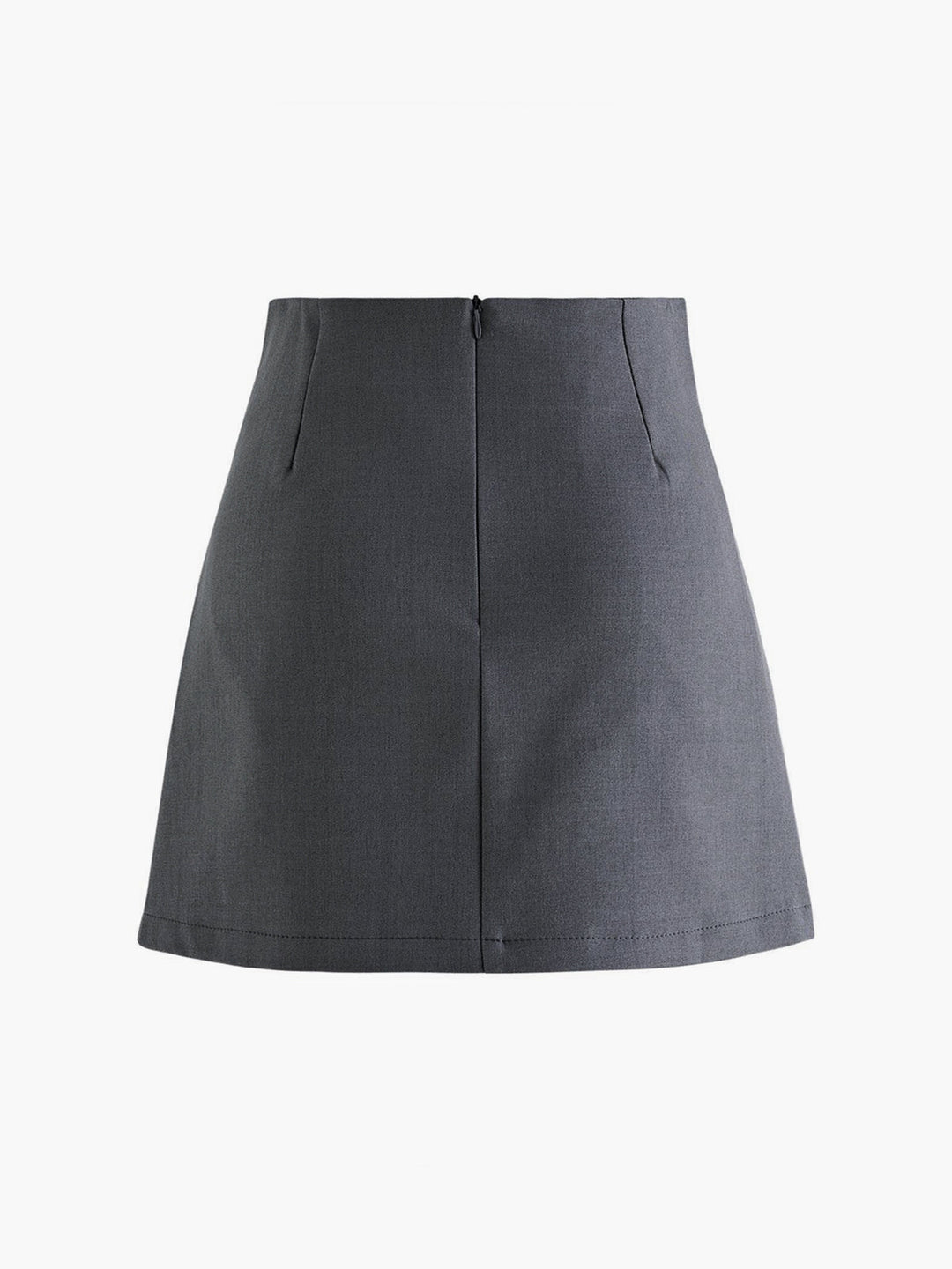 Mila | Plisseerock in Wolloptik mit hoher Taille & Knopfdetails