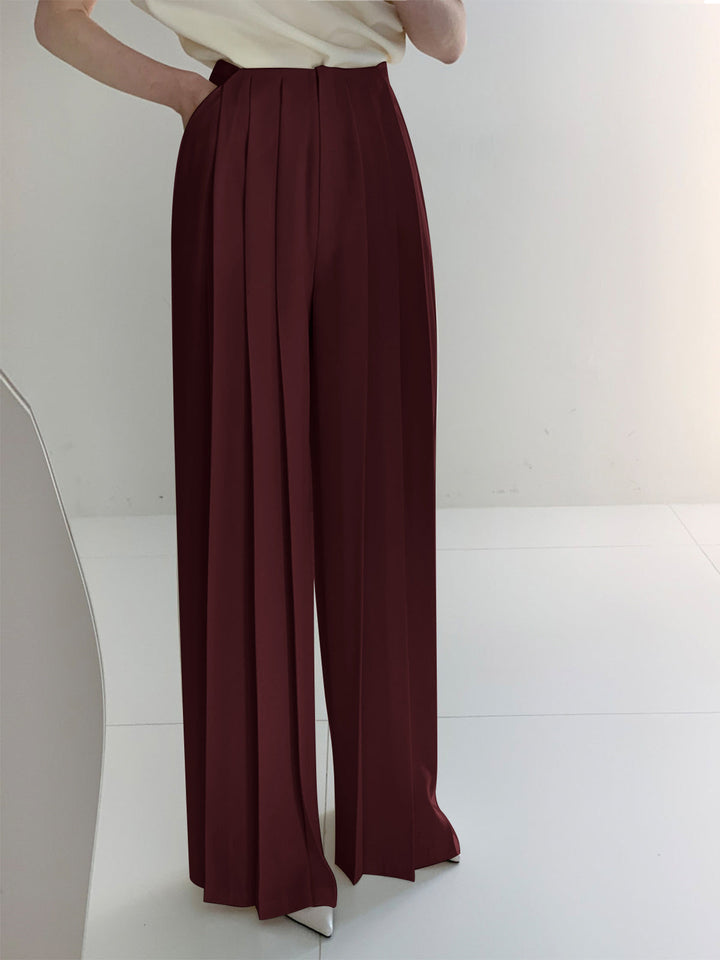 Plissé Hoge Taille Wijde Pantalon Voor Modieuze Vrouwen – Elegant Design, Comfortabele Pasvorm & Ideaal Voor Zowel Dagelijks Gebruik Als Speciale Gelegenheden.