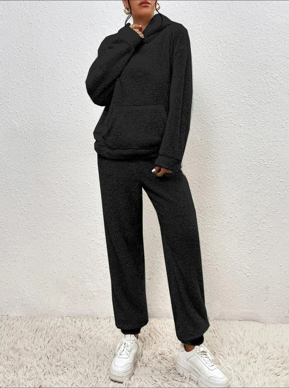 Evi™ Dames Teddy Fleece Loungewear Set