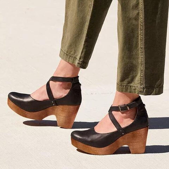 Jocelyn | Damen Riemchen Plateauabsatz Schuhe