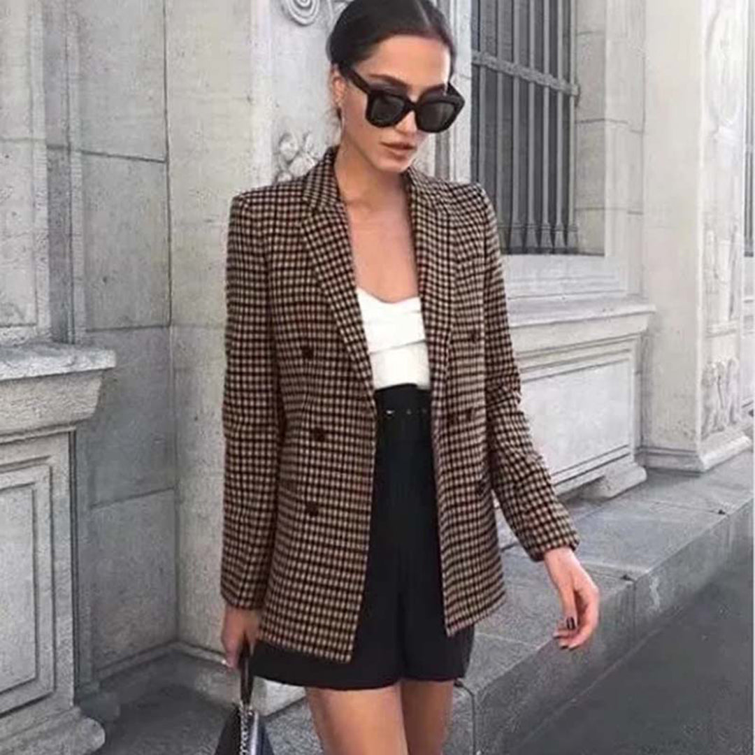 Chloe™ Dames Geruite Blazer
