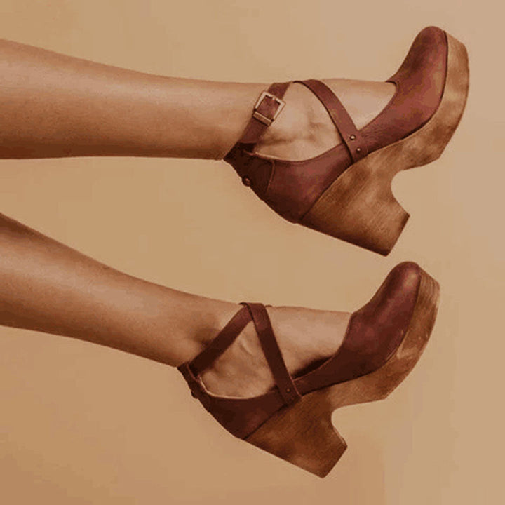 Jocelyn | Damen Riemchen Plateauabsatz Schuhe