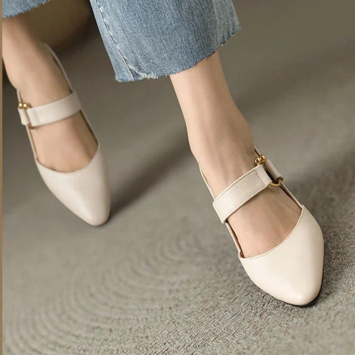 Leah | Dames Teen Slingback Blokhak Mary Jane Hakken