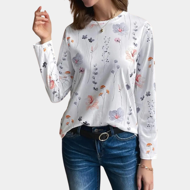 Isabelle™ Dames Longsleeve met Bloemenprint
