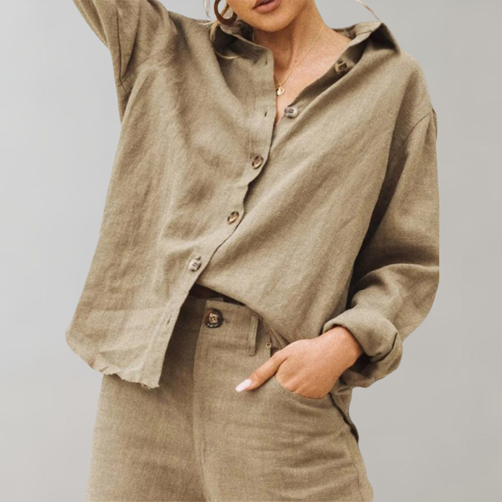 Annabelle™ Damen Leinenlook Bluse