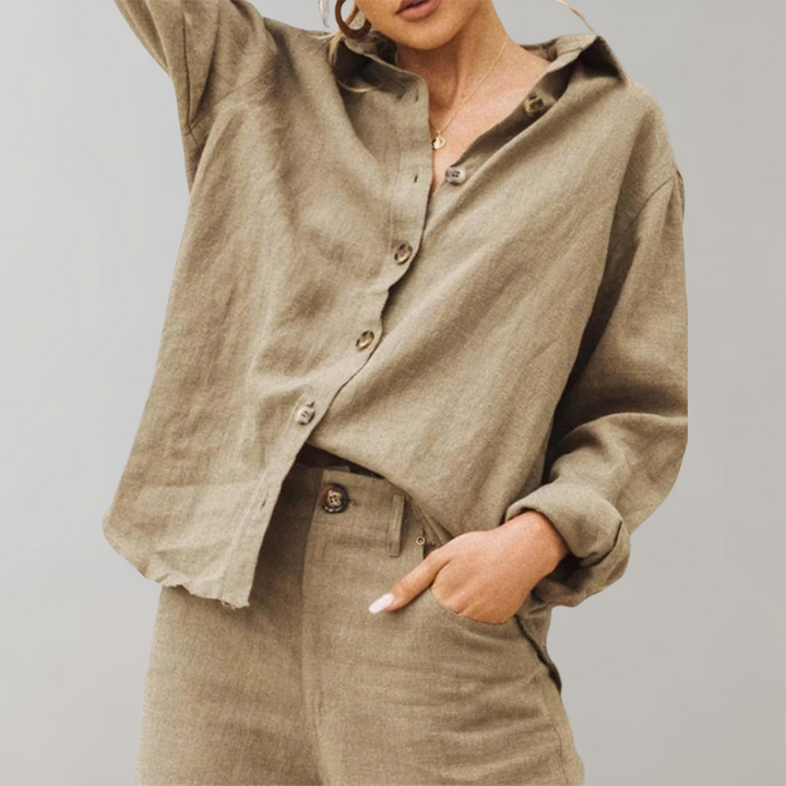 Annabelle™ Damen Leinenlook Bluse